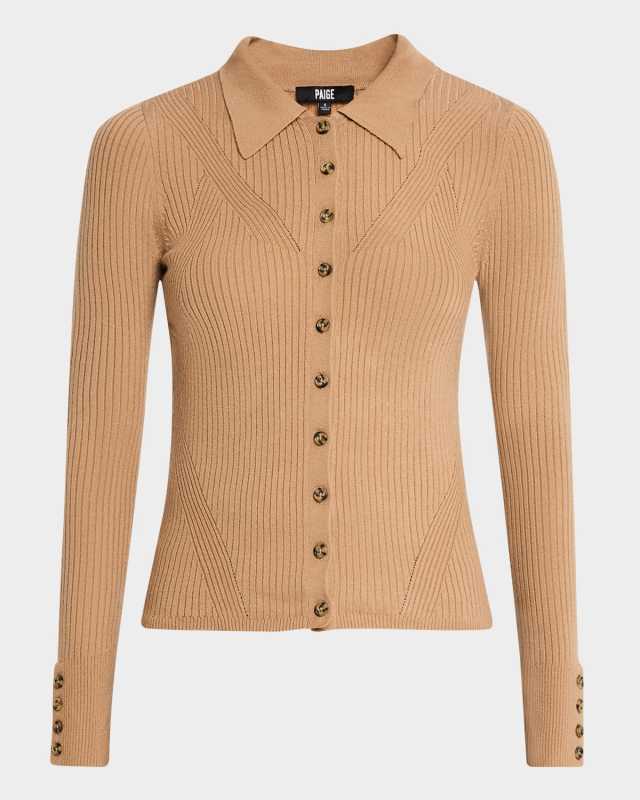 Jayde Ribbed Button-Front Top